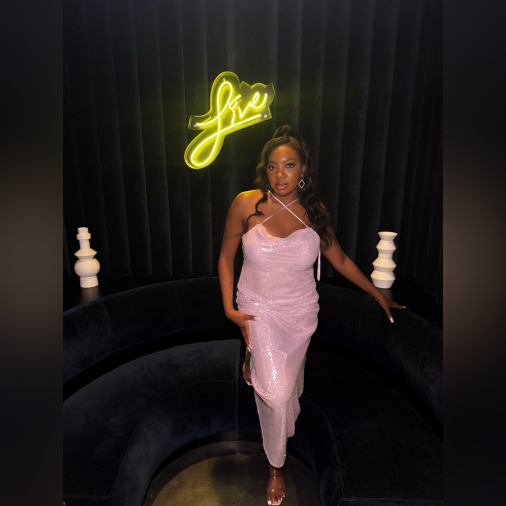 Elegant Lavender Sequin Dress